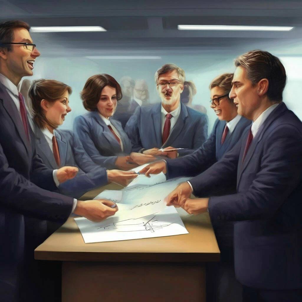 Совещание в компании, голосование