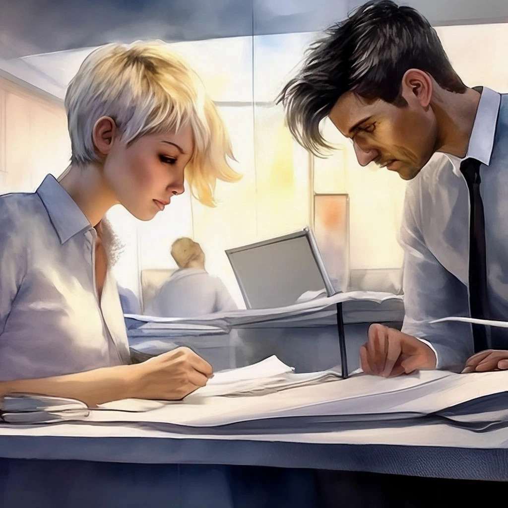 девушка с документами