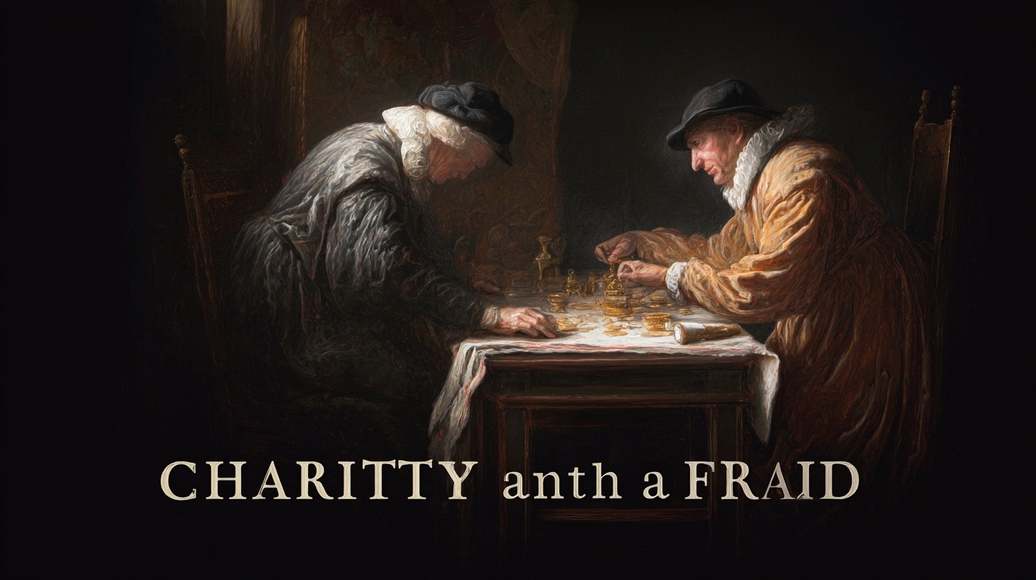 «Благотворительность и мошенник» / «Благотворительность и обман».