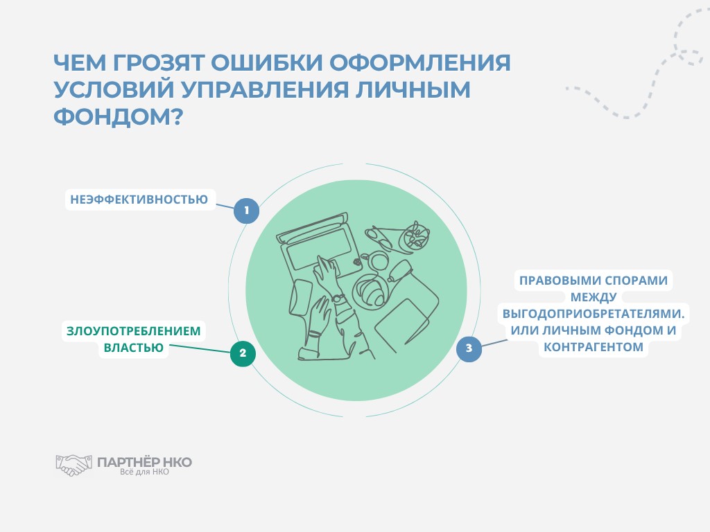 Ошибки в условиях управления личным фондом